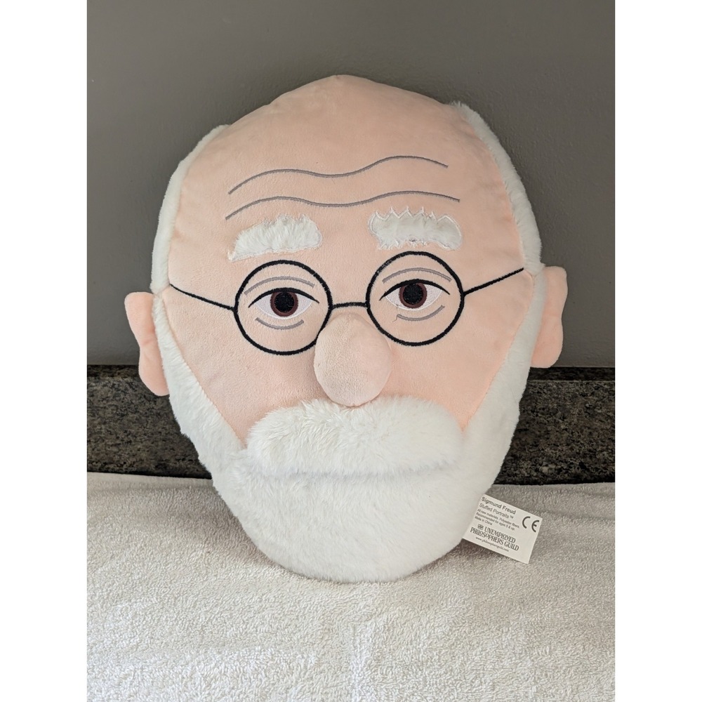 The Unemployed Philosophy Guild Sigmund Freud Pillow Stuffed Portrait Face Man